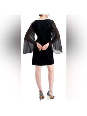 Connected Apparel velvet dress with dramatic sleeves - size 12 - nwot